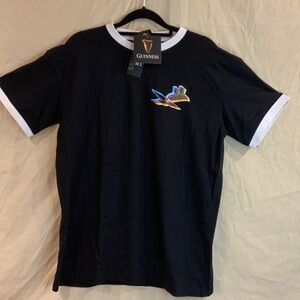 Guinness Black Ringer Tee with Toucan Emblem